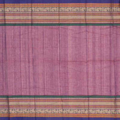 Magenta Handloom Kanchi Cotton Saree With Contrast Border