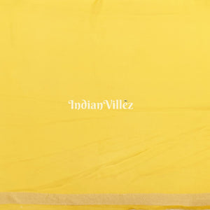 Darkslate Gray Lemon Yellow Banarasi Khaddi Georgette Saree