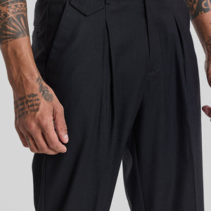 Black Relaxed Fit Korean Trousers