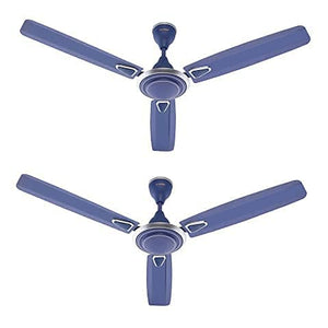 Candes Breeza 1200mm/48 inch High Speed Anti dust Decorative 3 Star Rated Ceiling Fan 405 RPM with 2 Years Warranty (Pack of 2) - Silver Blue