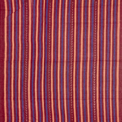 Chestnut Pink Orissa Plain Cotton Saree With Temple Border