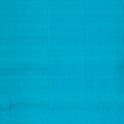 Light Blue Mangalagiri Cotton Saree With Contrast Border