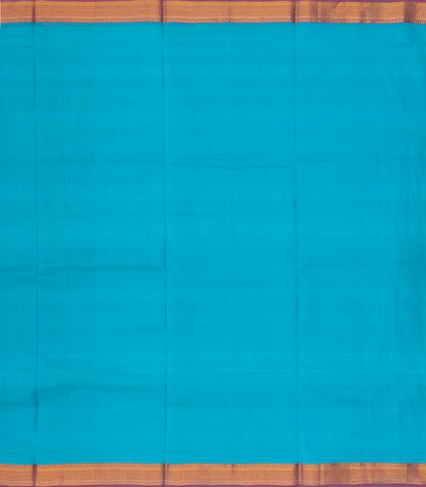 Light Blue Mangalagiri Cotton Saree With Contrast Border