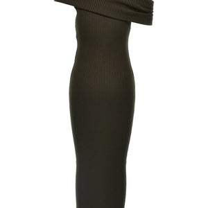 Courreges Twist Rib Knit Long Dress