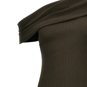 Courreges Twist Rib Knit Long Dress