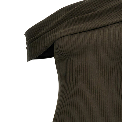 Courreges Twist Rib Knit Long Dress