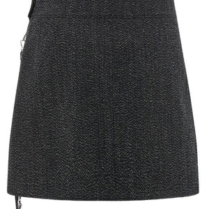 Courreges Zipped Caviar Mini Skirt