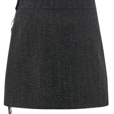 Courreges Zipped Caviar Mini Skirt