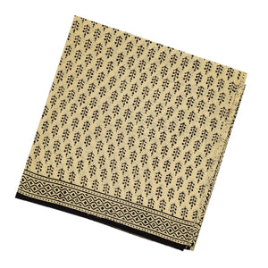 Beige Woven Jaipur Cotton Saree Printed With Floral Motifs