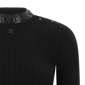 Courreges Vinyl Collar Sweater