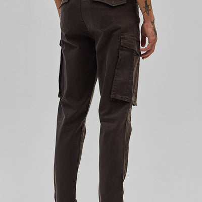 Dark Brown Relaxed Fit Cargo Pants