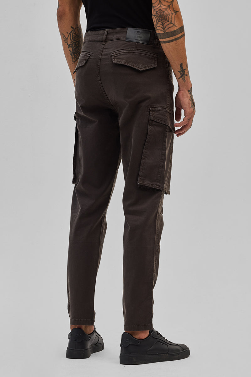 Dark Brown Relaxed Fit Cargo Pants