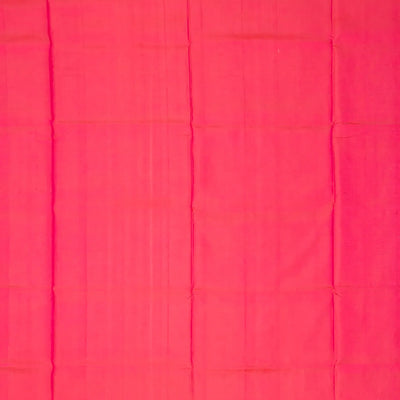 Orange Handloom Uppada Silk Saree With Floral Buttas & Pink Border