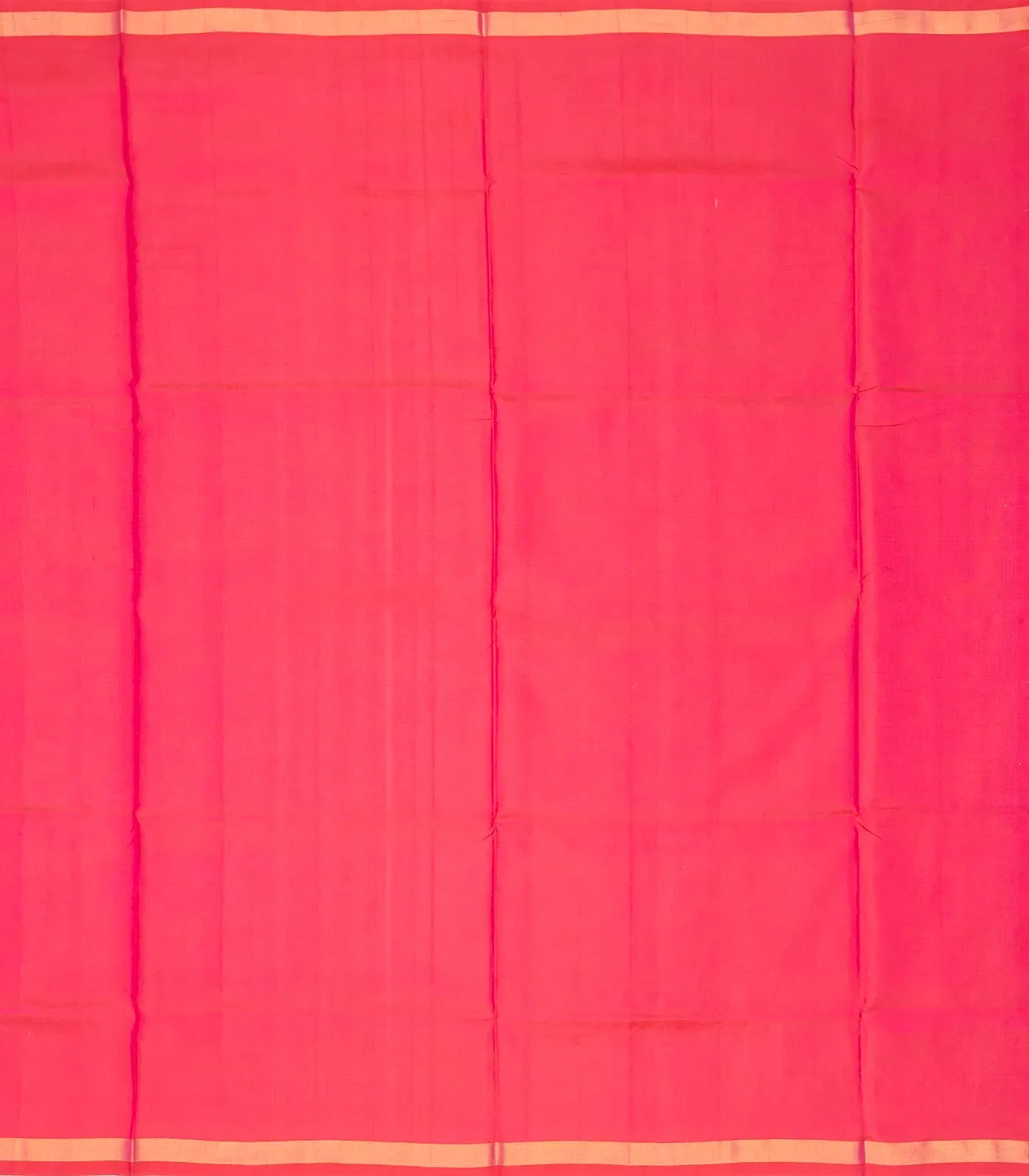 Orange Handloom Uppada Silk Saree With Floral Buttas & Pink Border