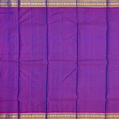 Blue Handloom Kanchipuram Silk Saree With Payadi Checks