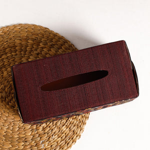Brown - Handpainted Kalamkari Natural Dyed Cotton Tissue Box
