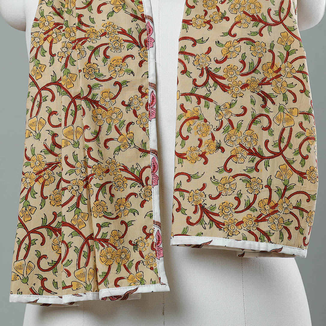 Brown - Sanganeri Block Printed Cotton Stole 06