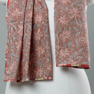 Brown - Sanganeri Block Printed Cotton Stole 31