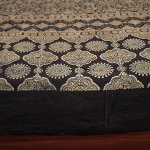 Brown - Ajrakh Block Printed Cotton Single Bed Cover (90 x 60 in)