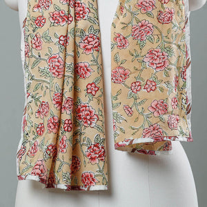 Brown - Sanganeri Block Printed Cotton Stole 55