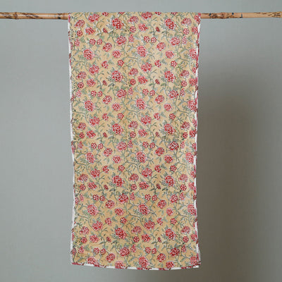 Brown - Sanganeri Block Printed Cotton Stole 55