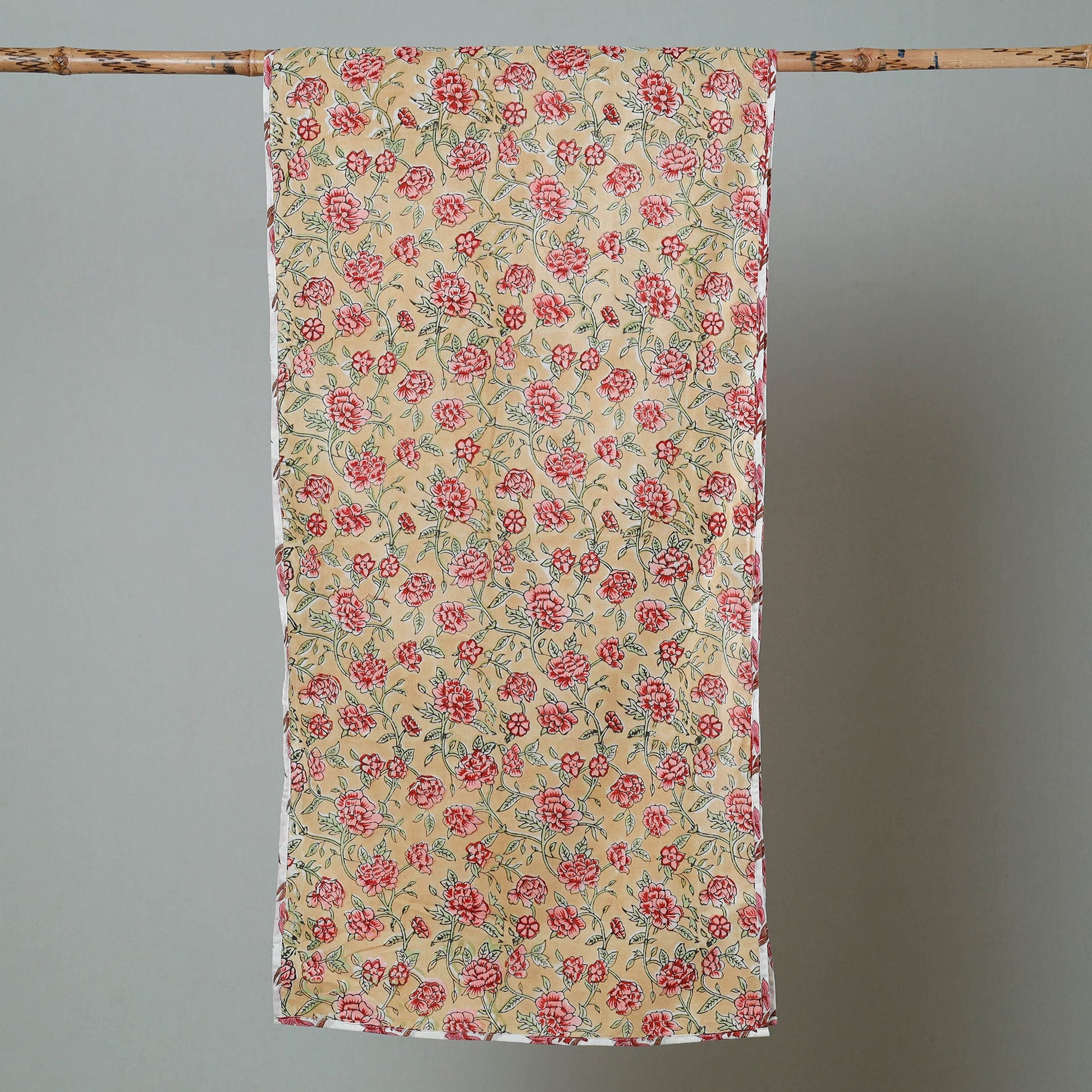 Brown - Sanganeri Block Printed Cotton Stole 55