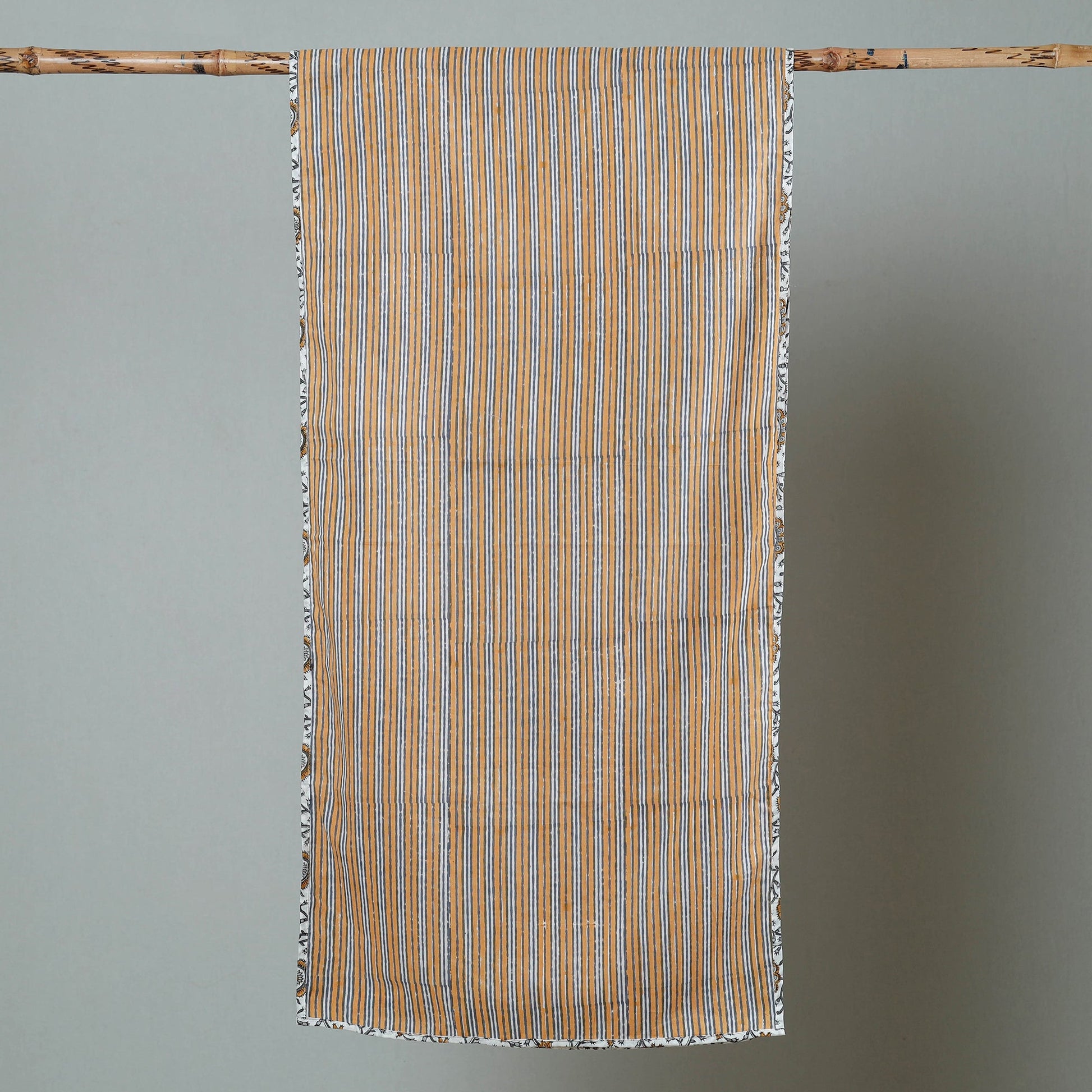Brown - Sanganeri Block Printed Cotton Stole 39