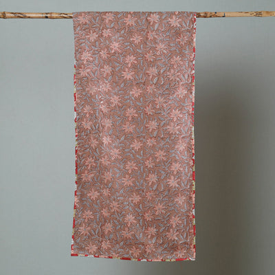 Brown - Sanganeri Block Printed Cotton Stole 31