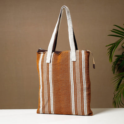 Brown - Handcrafted Jute Cotton Shoulder Bag