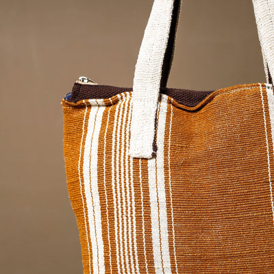 Brown - Handcrafted Jute Cotton Shoulder Bag