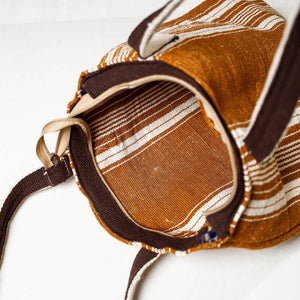 Brown - Handcrafted Jute Cotton Shoulder Bag