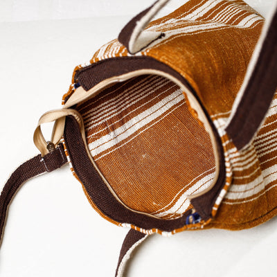 Brown - Handcrafted Jute Cotton Shoulder Bag