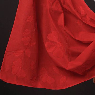 Brown - 2pc Jacquard Cotton Kurta with Applique Work Dupatta