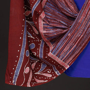 Blue - 2pc Plain Mangalagiri Handloom Cotton Kurta with Batik Dupatta