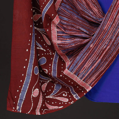 Blue - 2pc Plain Mangalagiri Handloom Cotton Kurta with Batik Dupatta