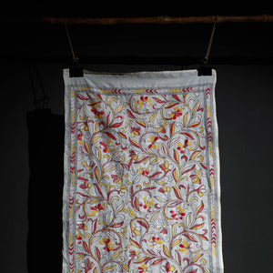 Bengal Kantha Hand Embroidery Tussar Silk Wall Hanging (79 x 22 in)