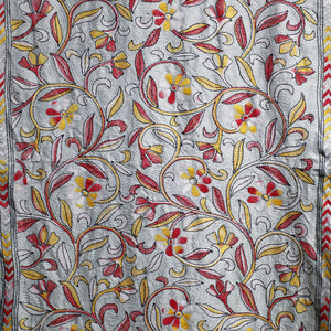 Bengal Kantha Hand Embroidery Tussar Silk Wall Hanging (79 x 22 in)