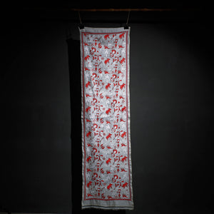 Bengal Kantha Hand Embroidery Tussar Silk Wall Hanging (84 x 23 in) 21