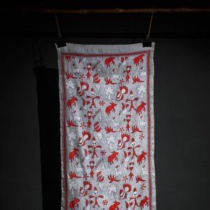 Bengal Kantha Hand Embroidery Tussar Silk Wall Hanging (84 x 23 in) 21