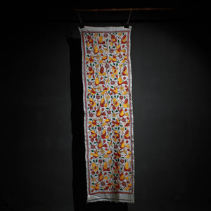 Bengal Kantha Hand Embroidery Tussar Silk Wall Hanging (84 x 23 in) 22