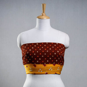 Brown - Rangoli Bandhani Tie-Dye Cotton Blouse Piece