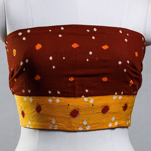 Brown - Rangoli Bandhani Tie-Dye Cotton Blouse Piece