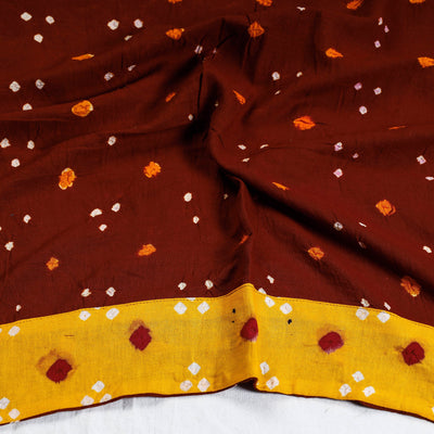 Brown - Rangoli Bandhani Tie-Dye Cotton Blouse Piece