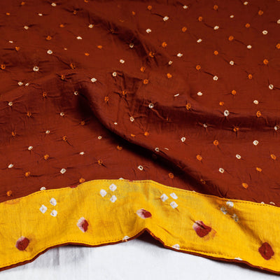 Brown - Bandhani Tie-Dye Cotton Blouse Piece