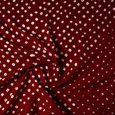 Brown - Kutch Bandhani Tie-Dye Cotton Precut Fabric (0.8 meter) 12
