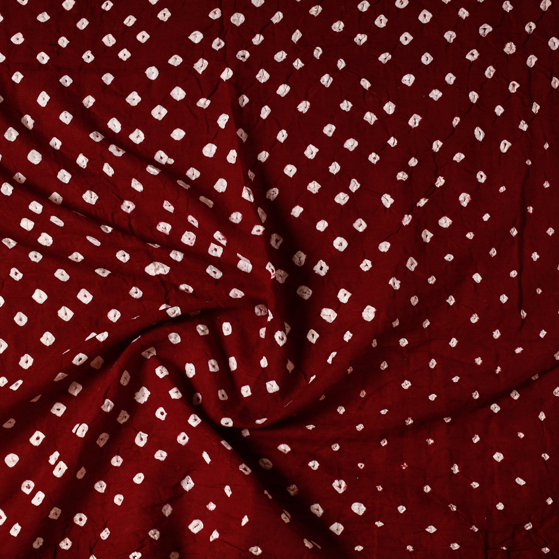 Brown - Kutch Bandhani Tie-Dye Cotton Precut Fabric (0.8 meter) 12