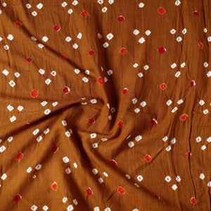 Brown - Kutch Bandhani Tie-Dye Cotton Precut Fabric (0.8 meter) 13