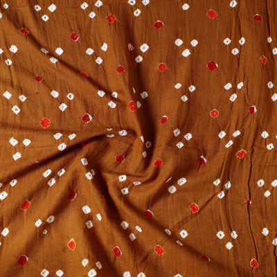 Brown - Kutch Bandhani Tie-Dye Cotton Precut Fabric (0.8 meter) 13