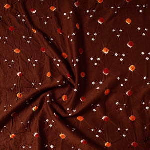 Brown - Kutch Bandhani Tie-Dye Cotton Precut Fabric (0.8 meter) 14