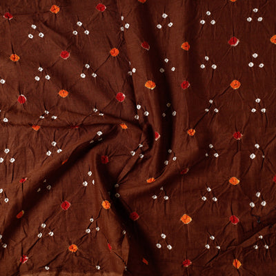 Brown - Kutch Bandhani Tie-Dye Cotton Precut Fabric (0.8 meter) 16
